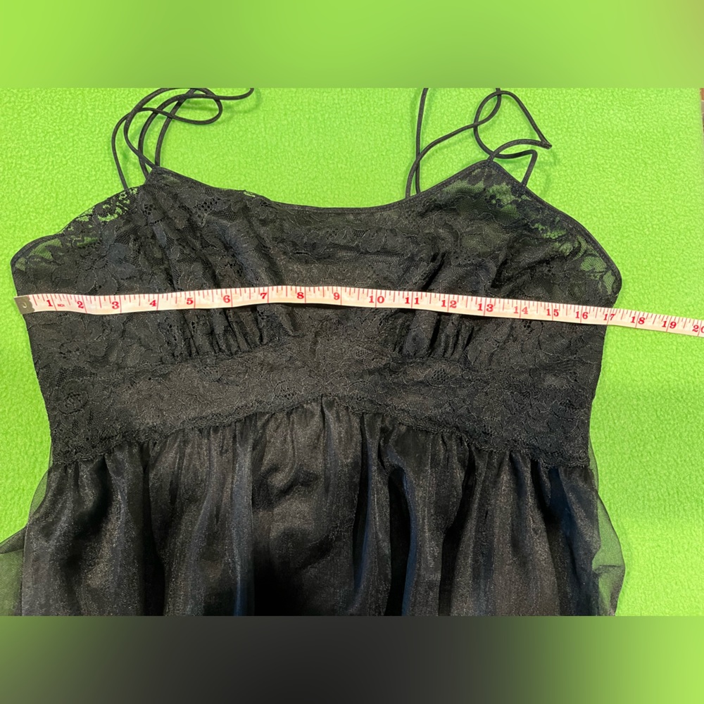 Vintage VANITY FAIR Sheer Overlay Spaghetti Straps Negligee Nightie Party Dress - Picture 9 of 13